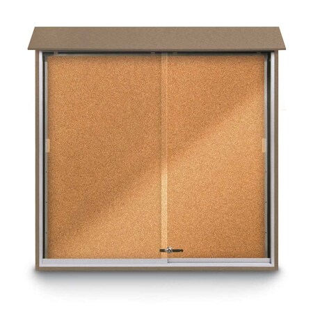 United Visual Products Outdoor Enclosed Combo Board, 72"x36", Bronze Frame/Burgundy & Surf UVCB7236ODBZ-BURGUN-SURF